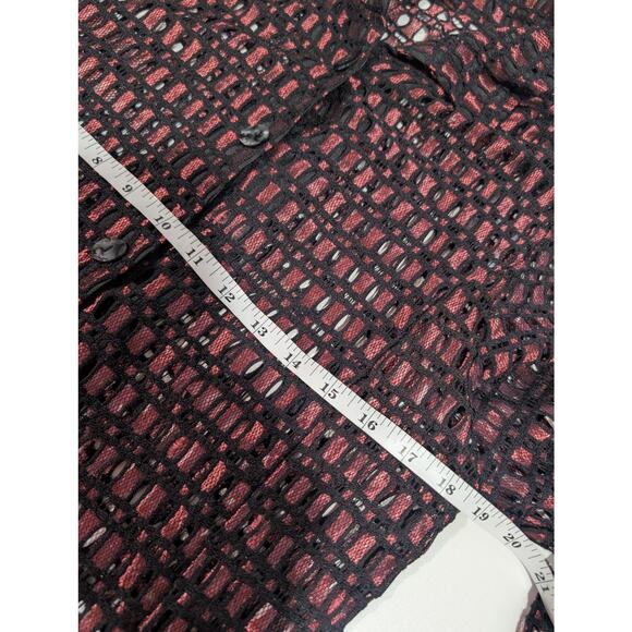 Damee Jacket Womens Medium Pink Black Open Knit Lightweight Career - Picture 7 of 9